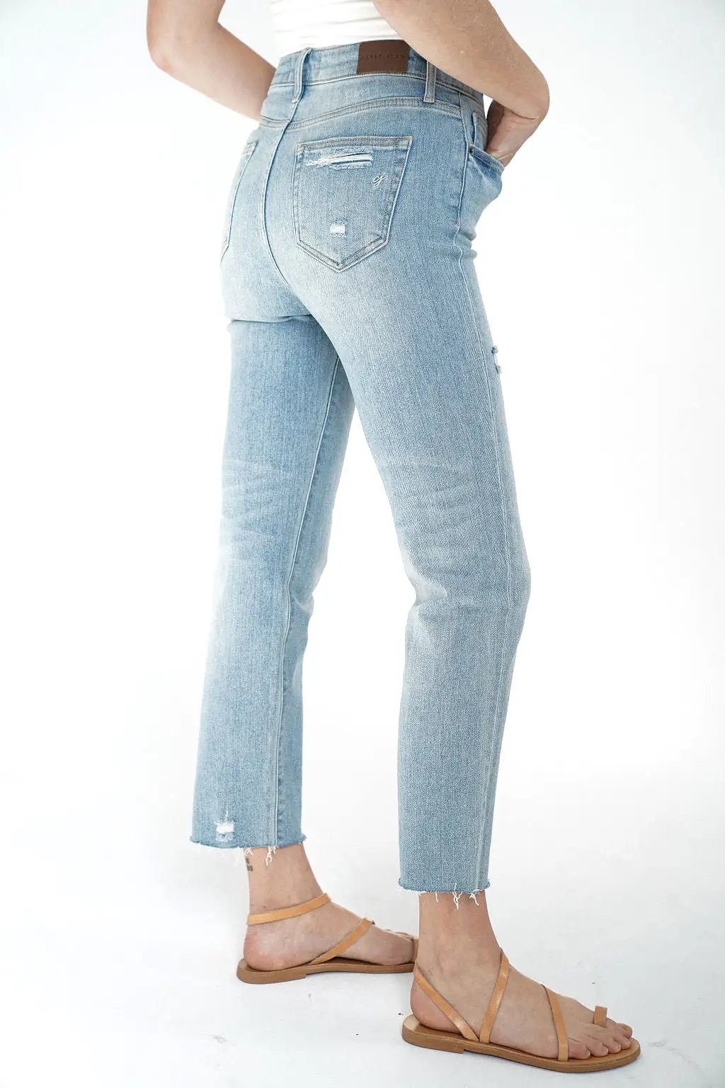 Chrissy Distressed Straight Leg Jeans