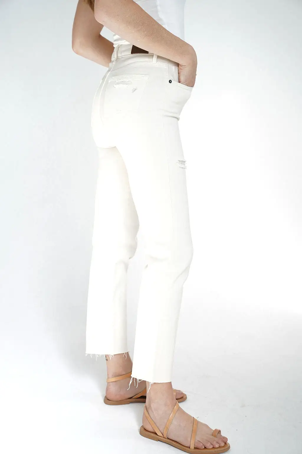 Chrissy Distressed Straight Leg Jeans