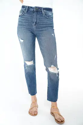 Chrissy Distressed Straight Leg Jeans