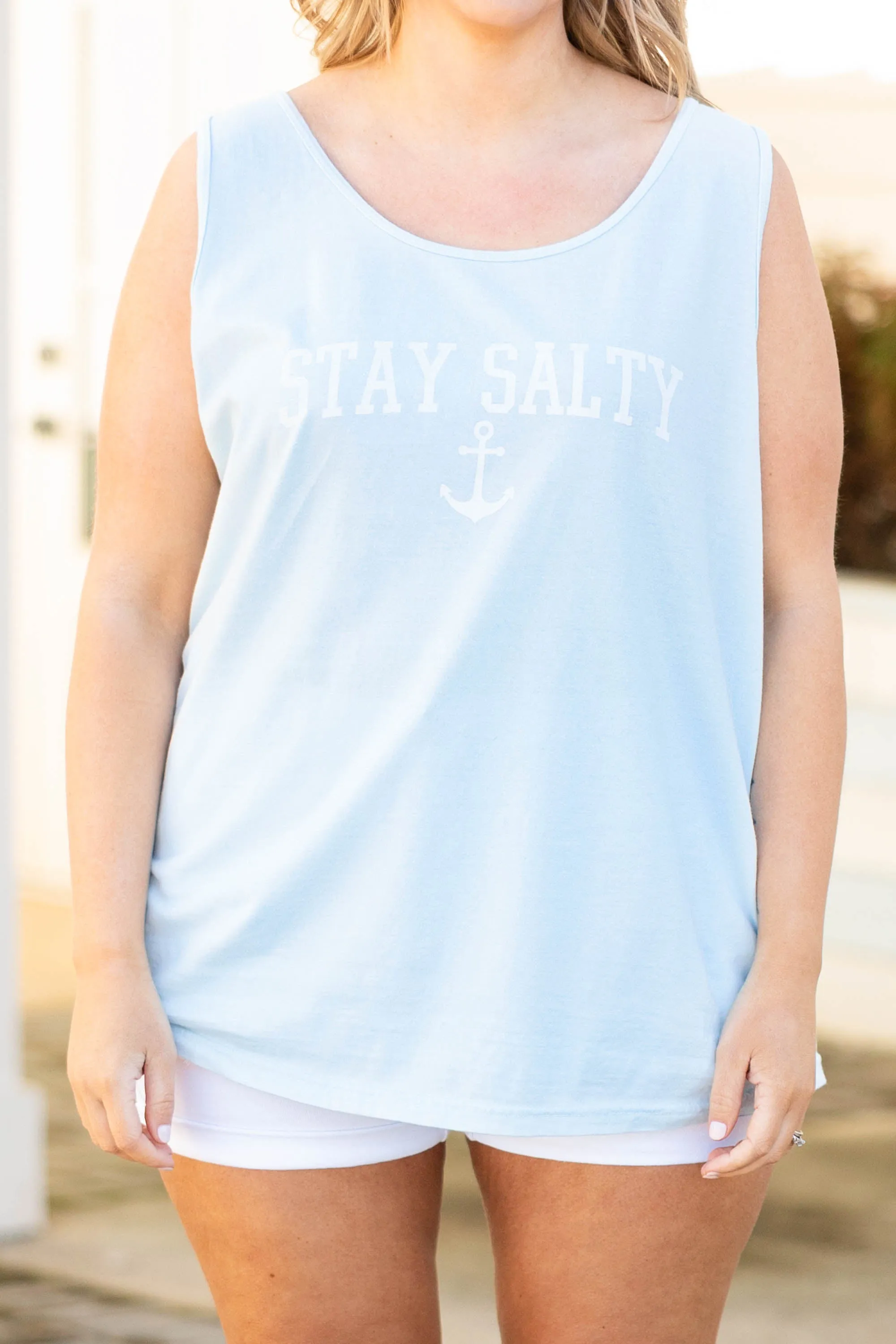 Comfort Colors: Stay Salty Tank, Chambray