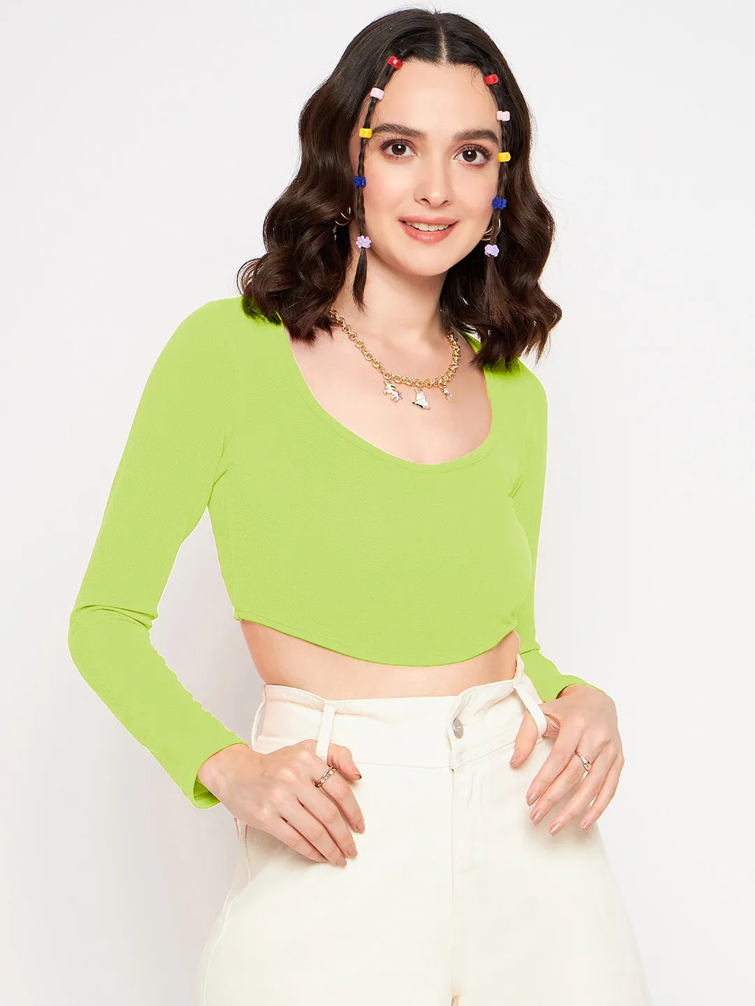 Cotton Stretchable Corset Crop Top