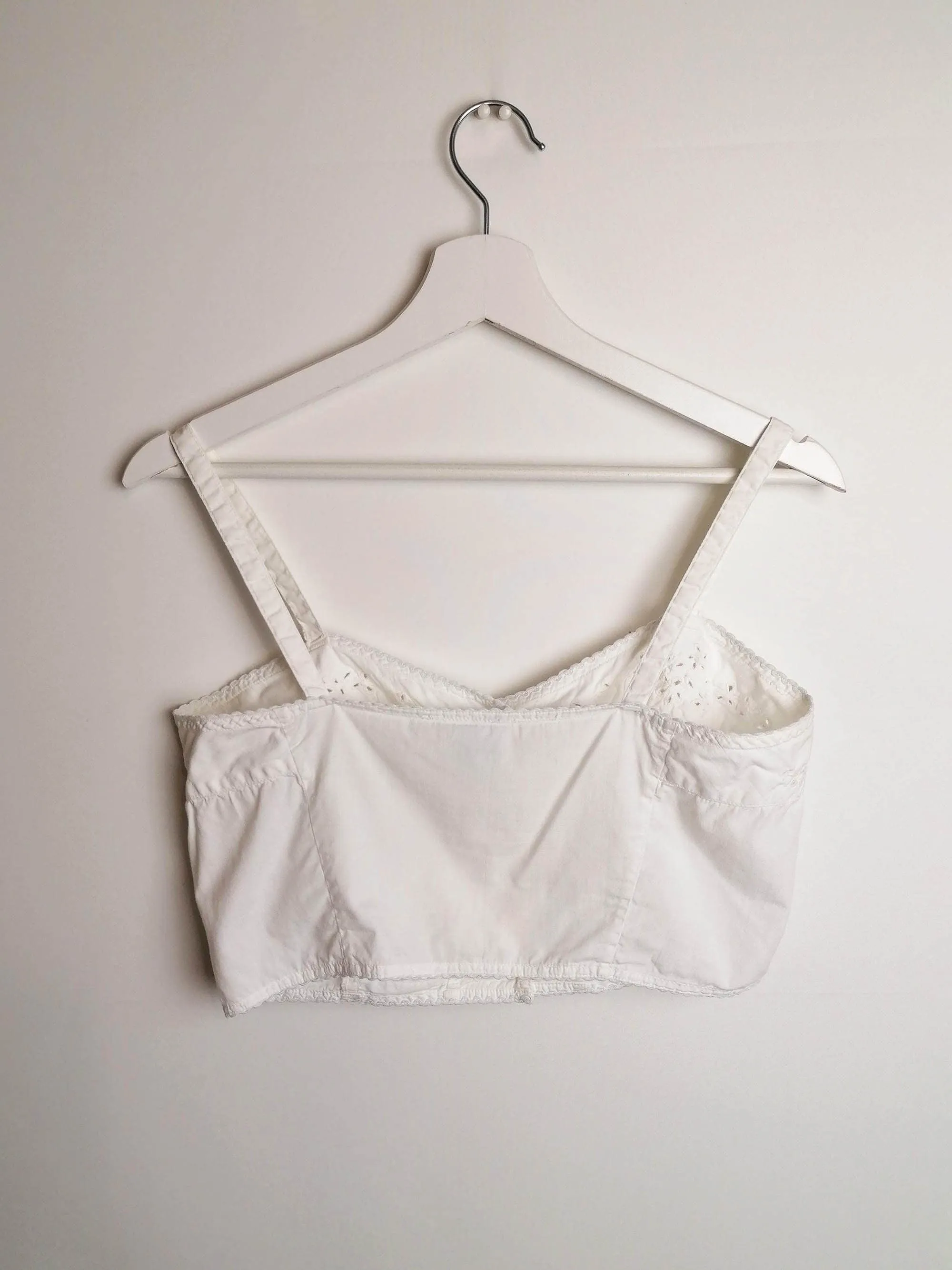 Crop Top Cotton Lace Eyelet  ~ size S