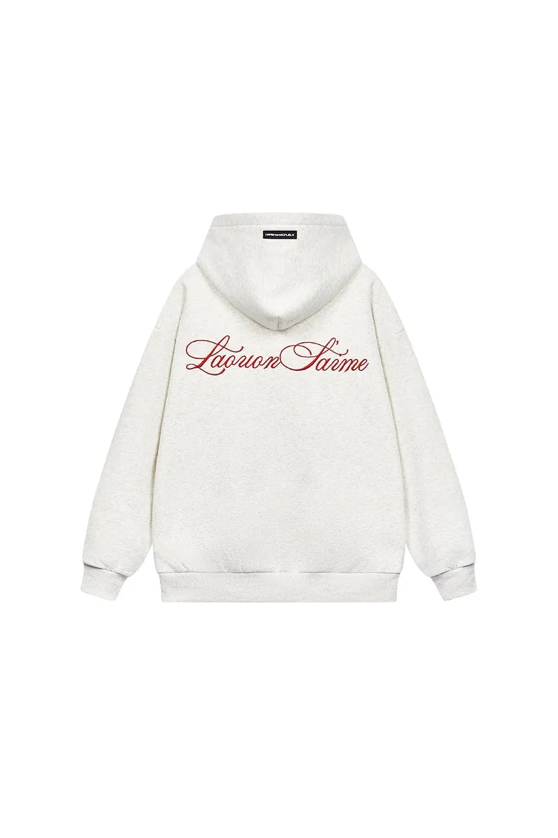 Cursive Embroidered Hoodie