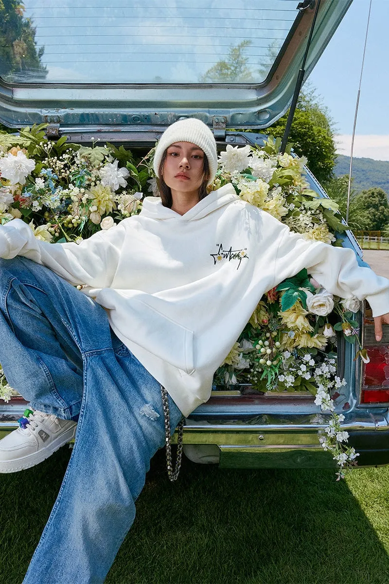 Daisies Embroidery Hoodie