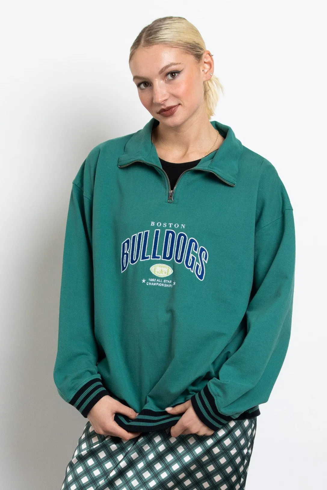 Daisy Street Bulldogs 1/4 Zip Sweater