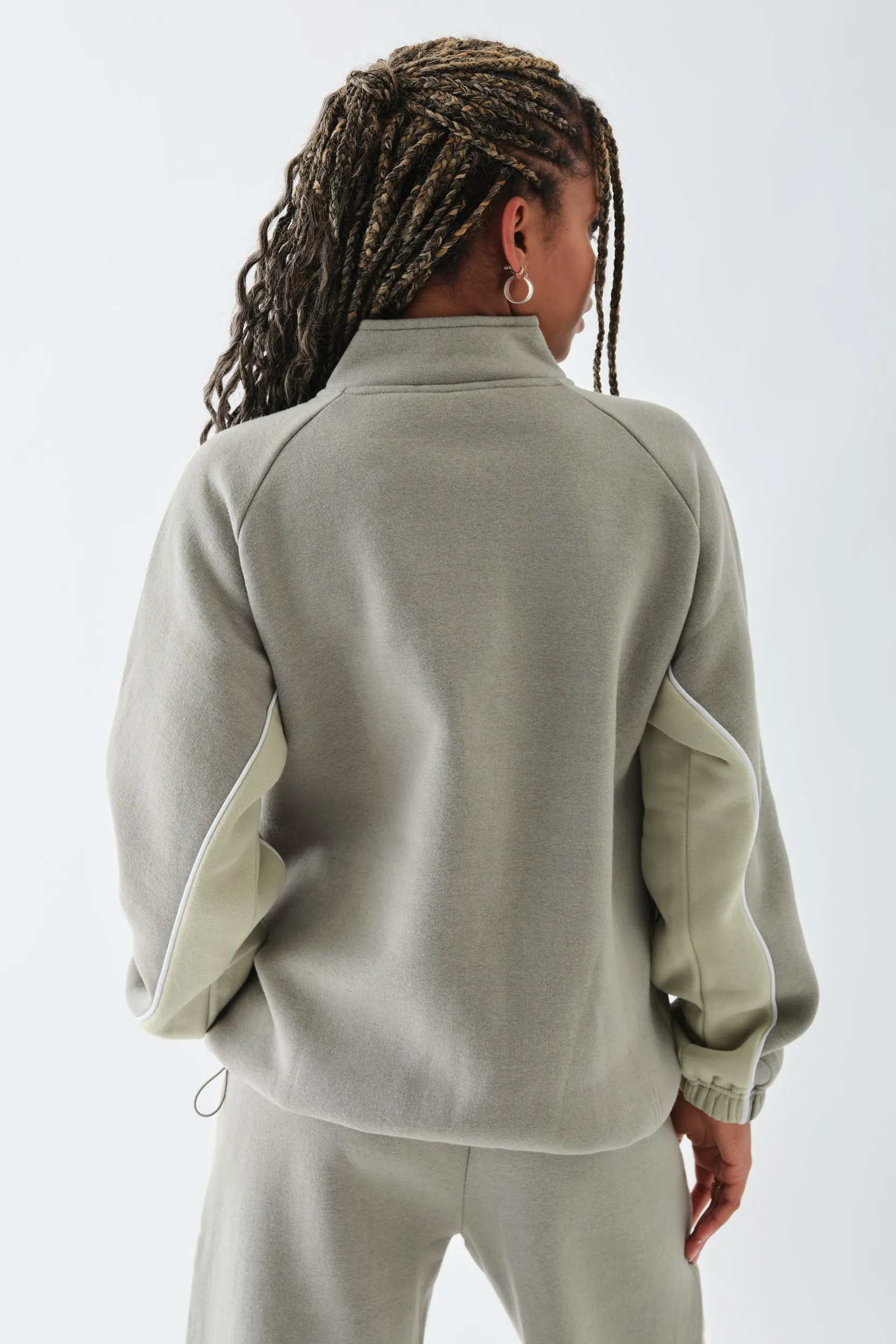 Daisy Street Half Zip Sweater With Piping Detail