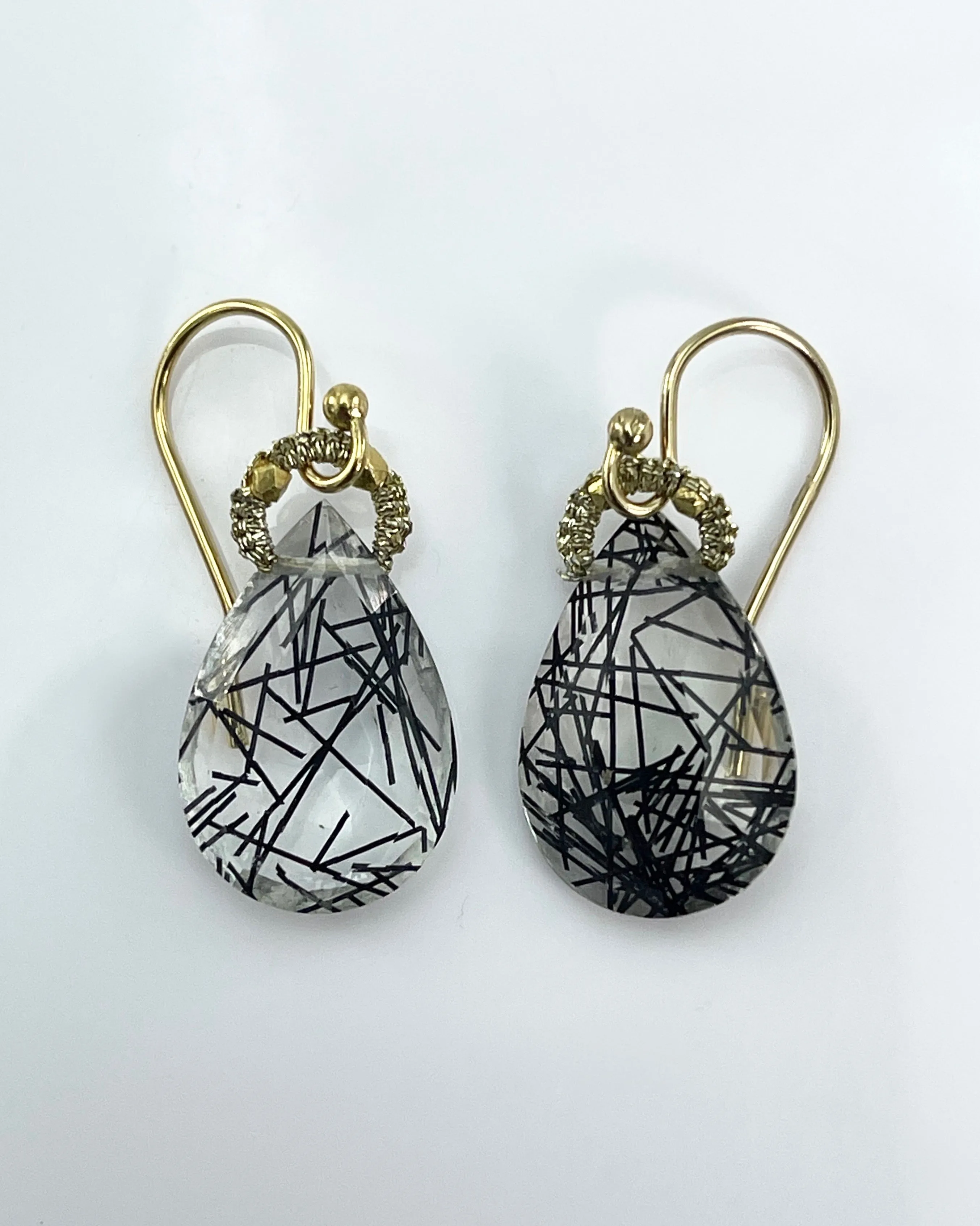 Danielle Welmond Woven Gold Cord Bale Drop Earrings