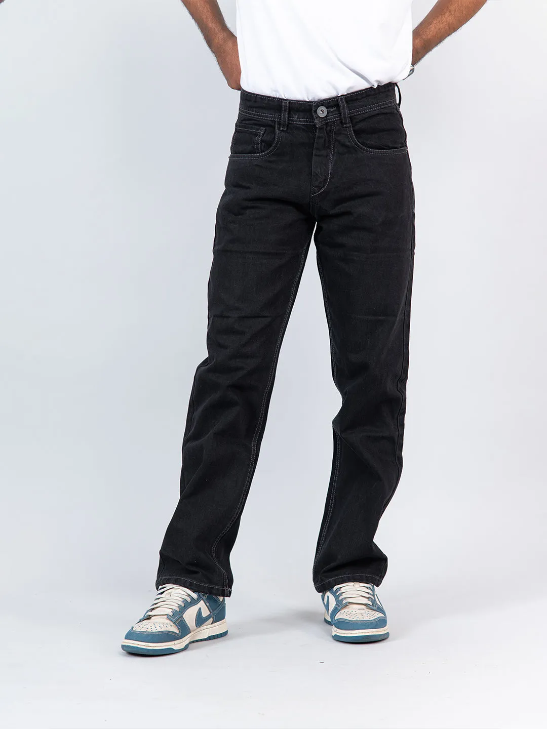 Dark Grey Straight Fit Men's Jeans