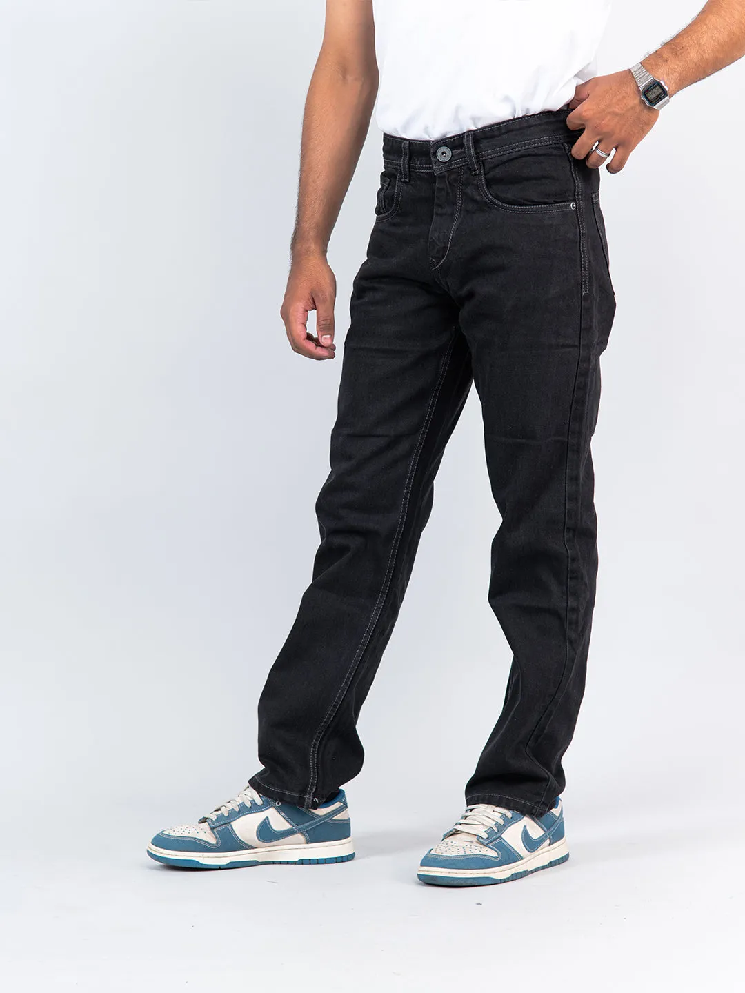 Dark Grey Straight Fit Men's Jeans