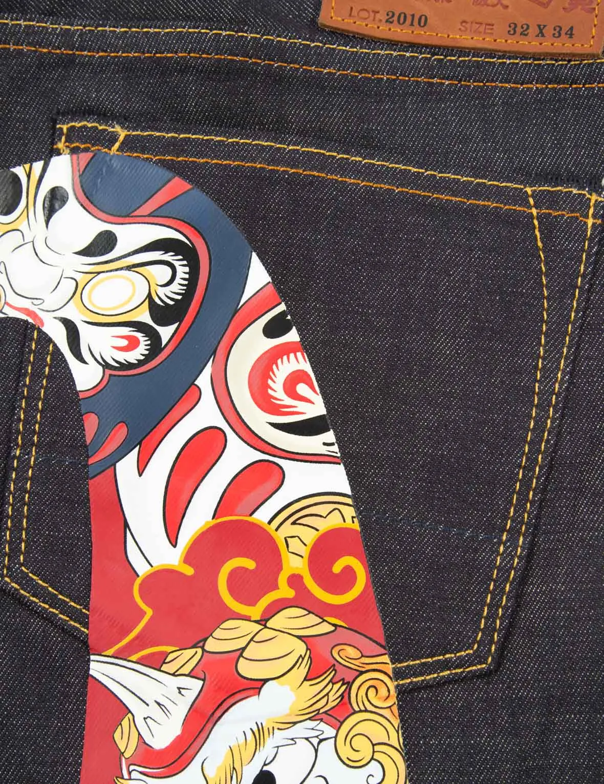 Daruma Buddies Daicock Print Slim Fit Jeans #2010