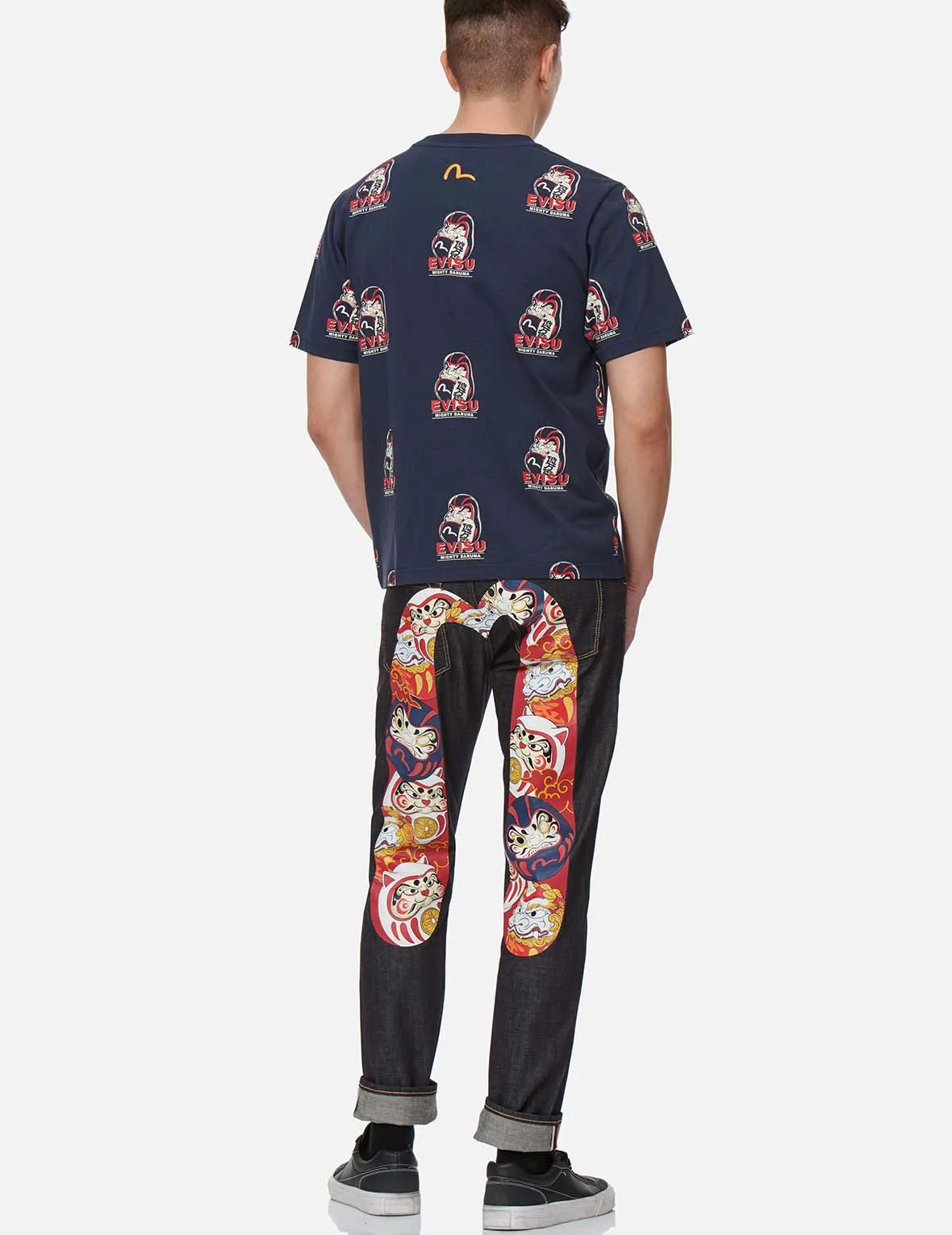 Daruma Buddies Daicock Print Slim Fit Jeans #2010