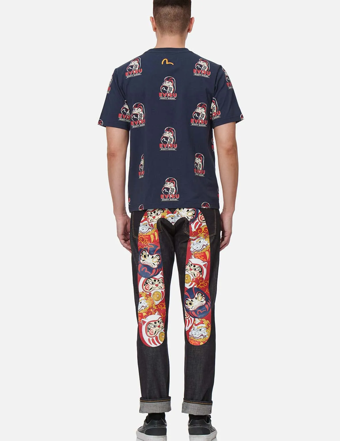 Daruma Buddies Daicock Print Slim Fit Jeans #2010