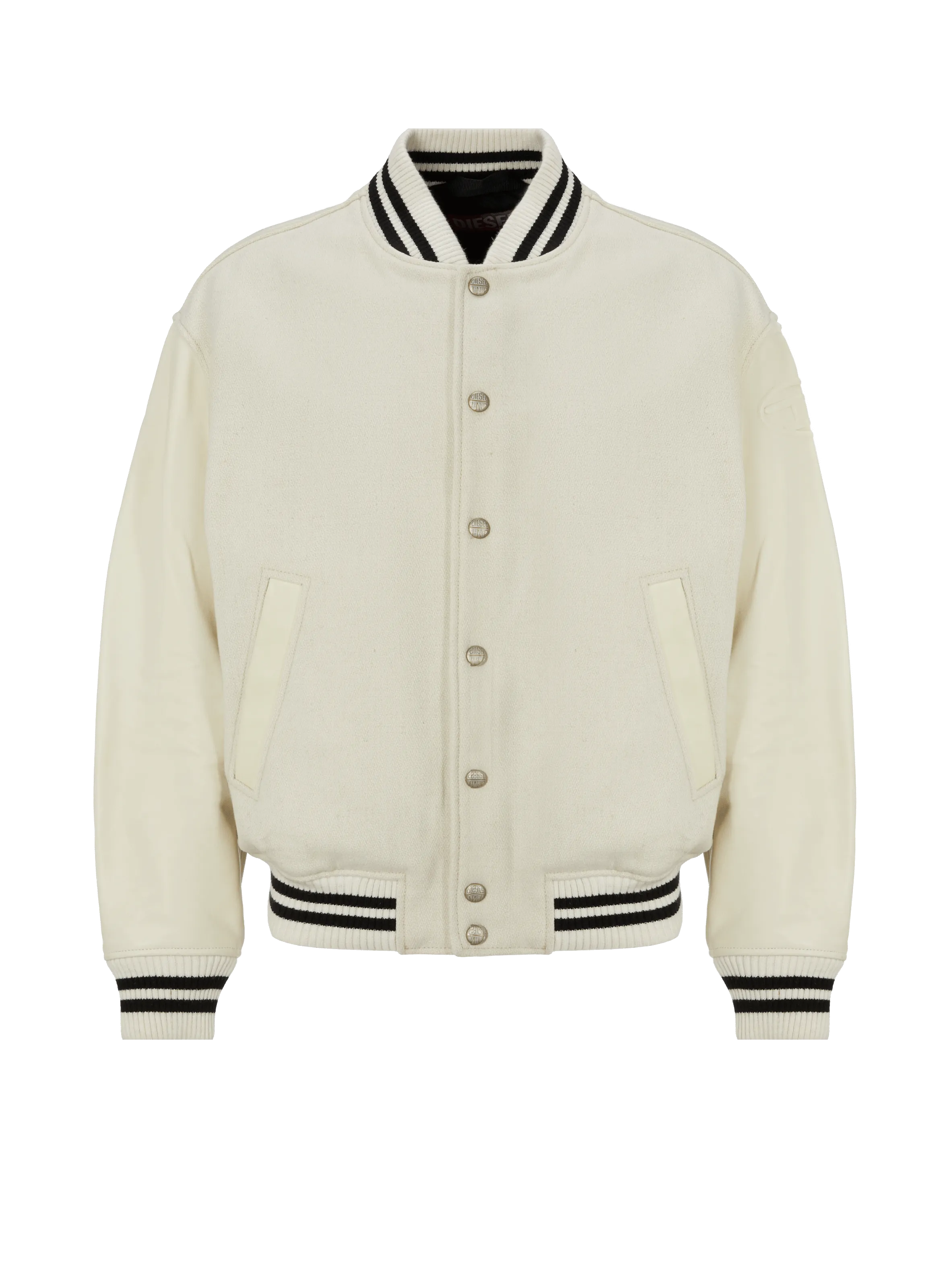 DIESEL  Bi-material bomber jacket  - Beige