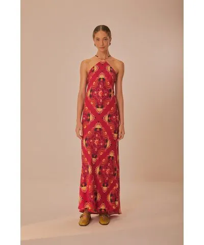 FarmRio Pink Luize Sleeveless Maxi Dress