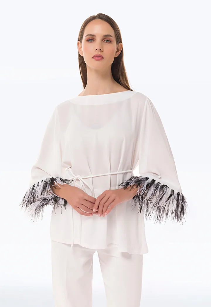 Feather Fringed Top