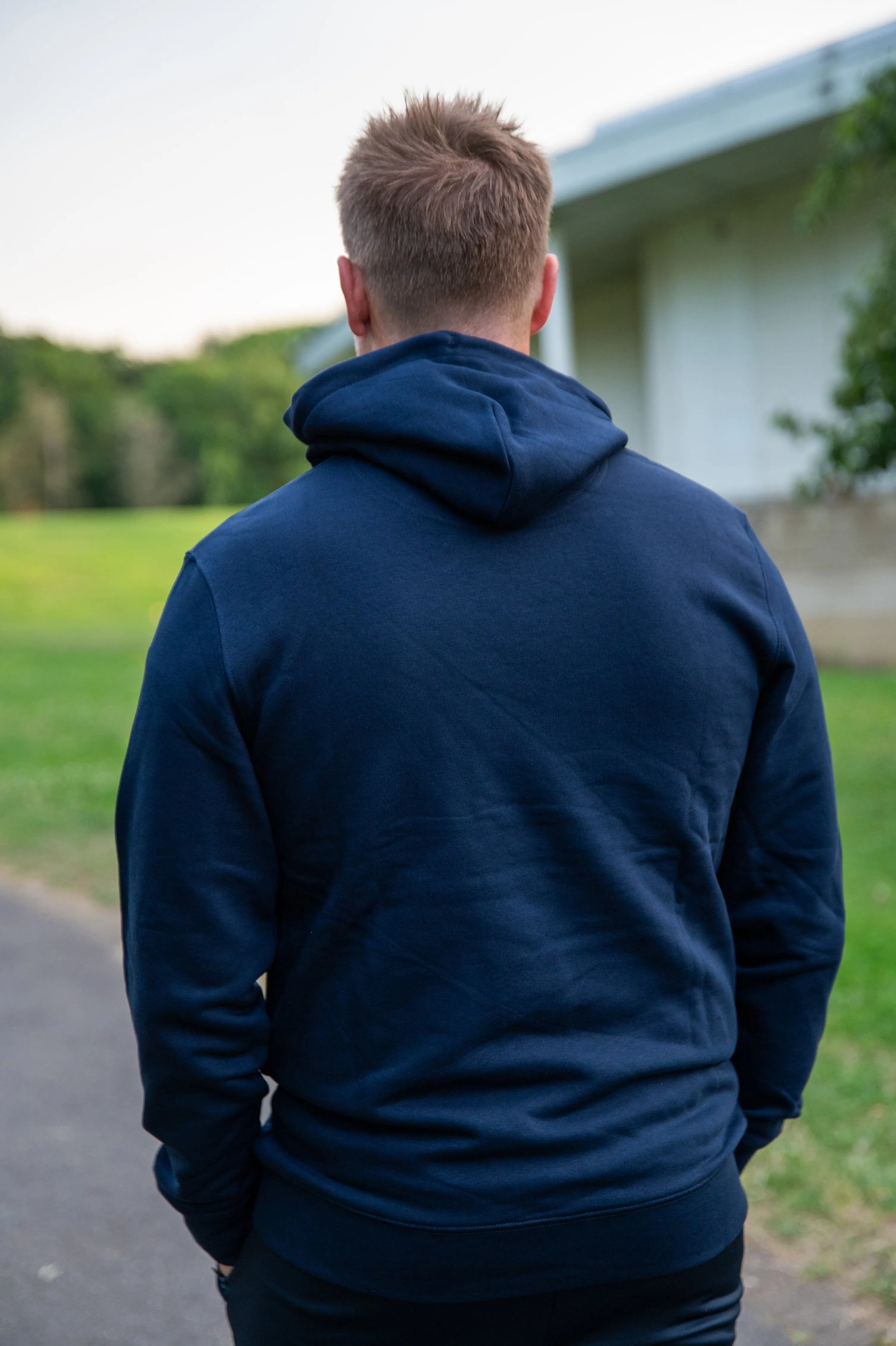 Flames Pullover Hoodie Navy