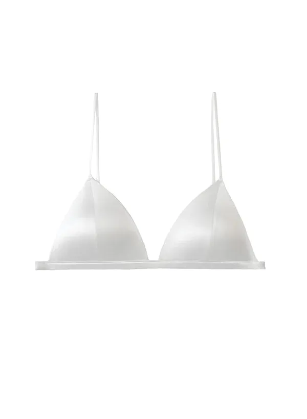 Fleur Du Mal Molded Luxe Triangle Bra | Ivory