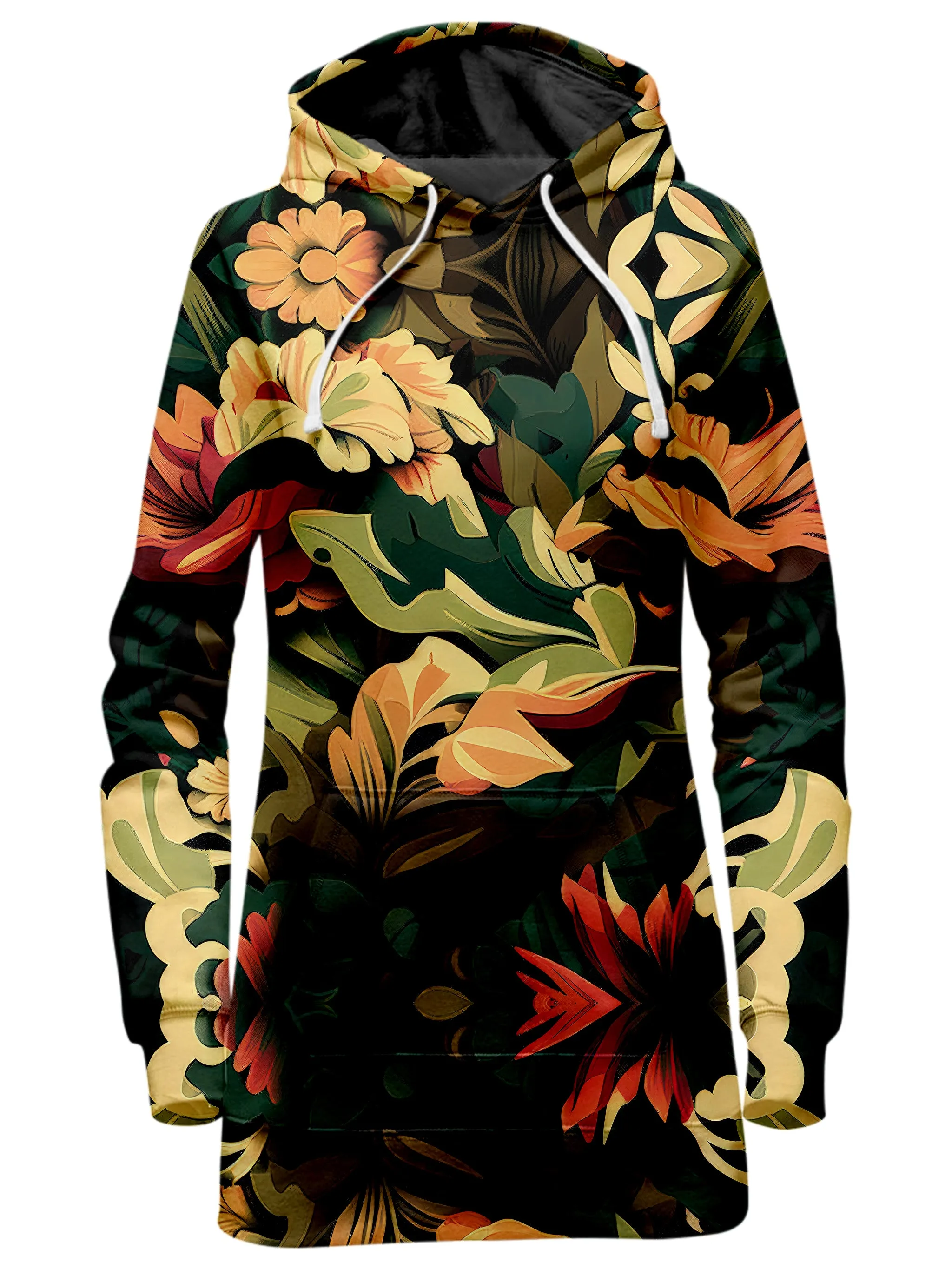 Floral Camo Hoodie Dress and Leggings Combo