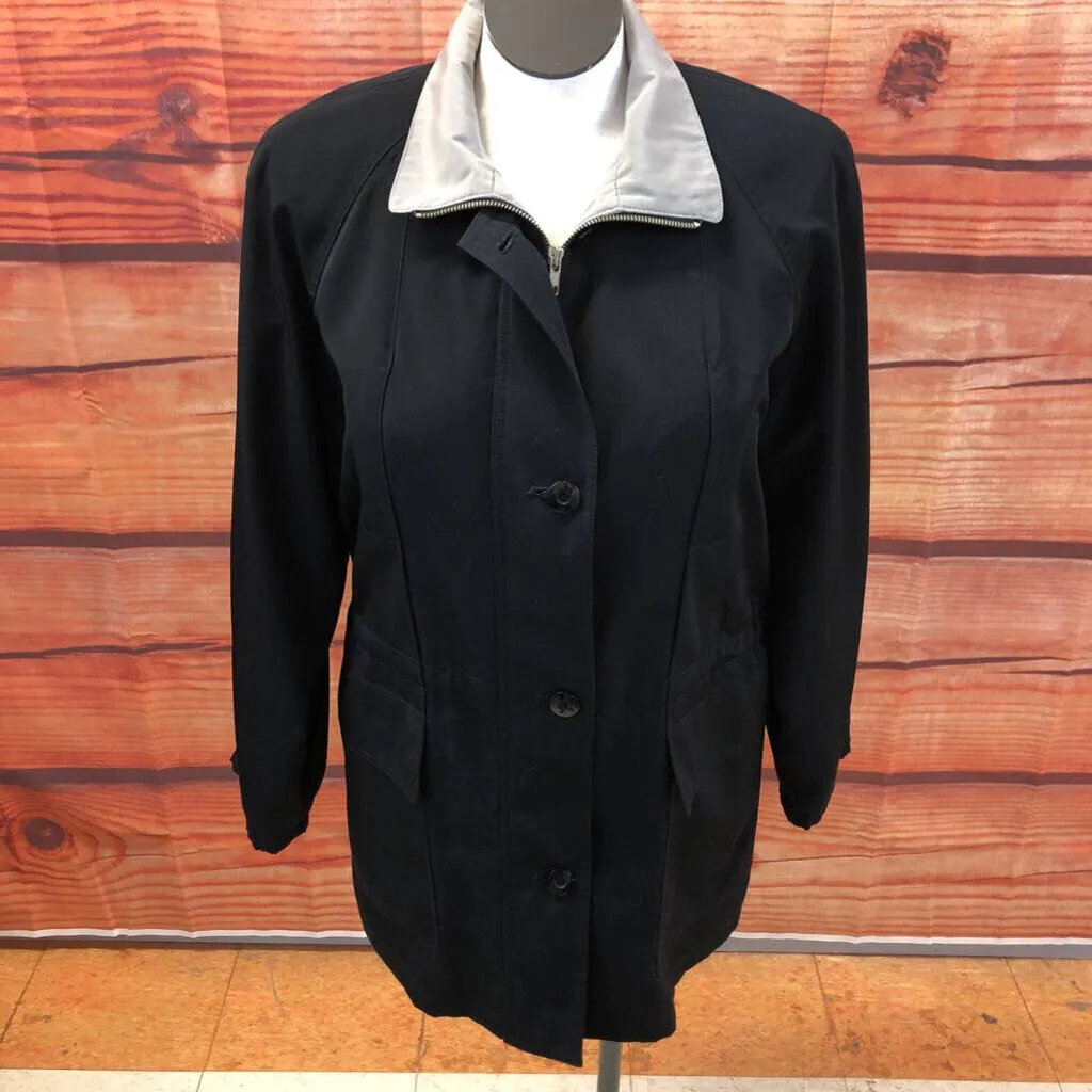 GALLERY BLACK TAUPE COAT SIZE MEDIUM TCC