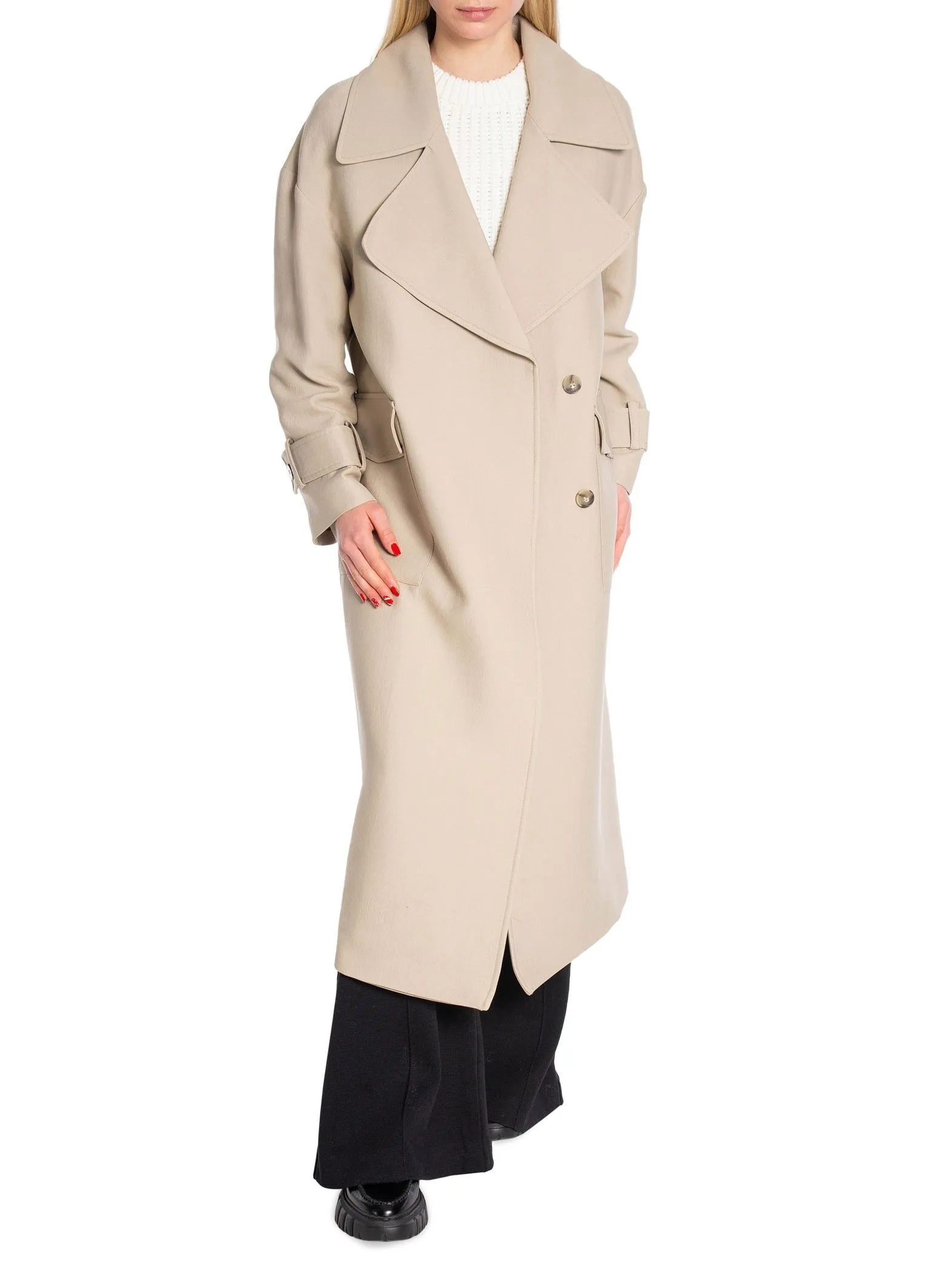 GANT COAT D2. OVERSIZED FLUID CONCRETE BEIGE