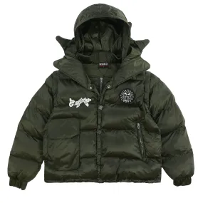 Glocler Flare Collar Puffer Jacket (Olive)