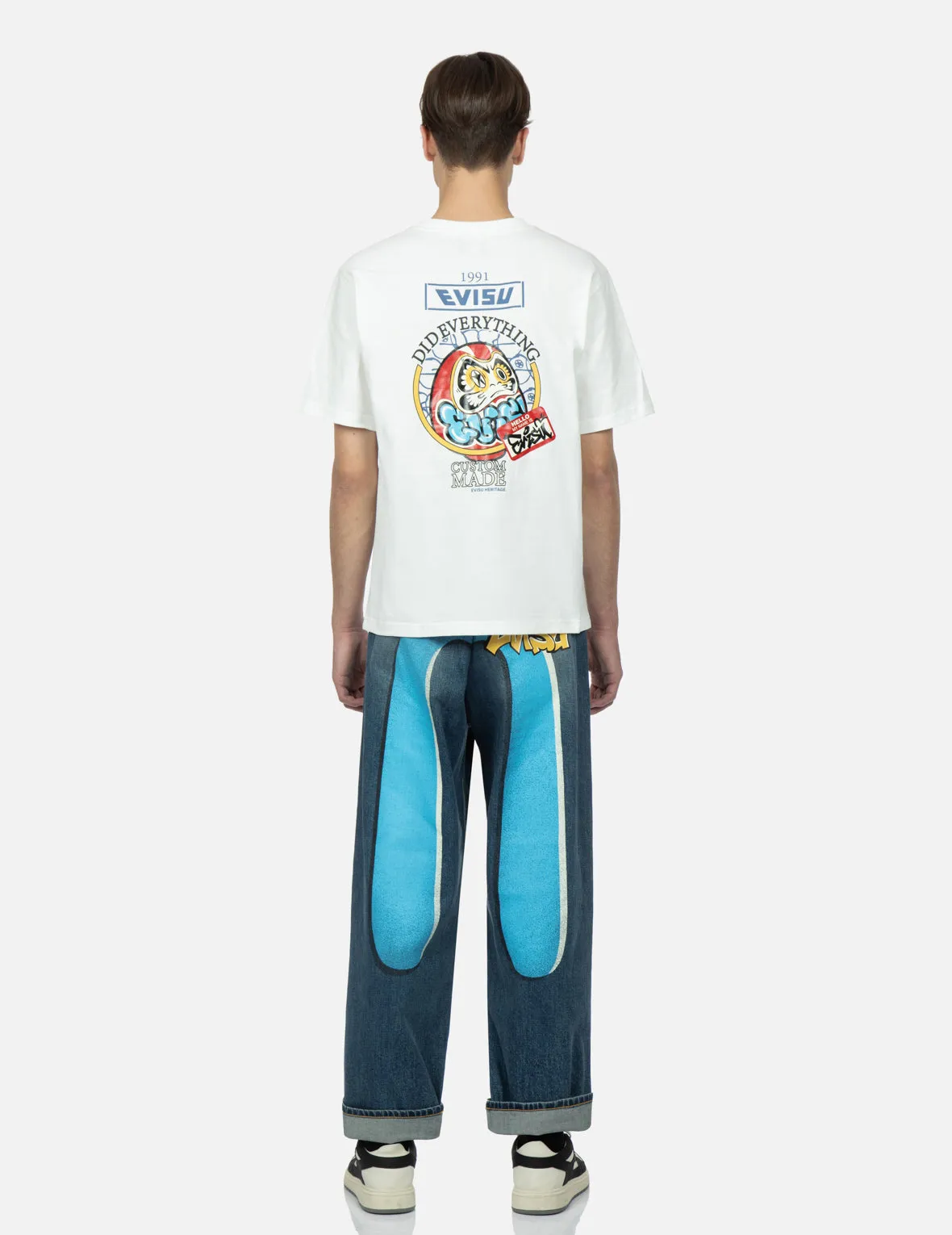 Graffiti Daicock Print Denim Jeans