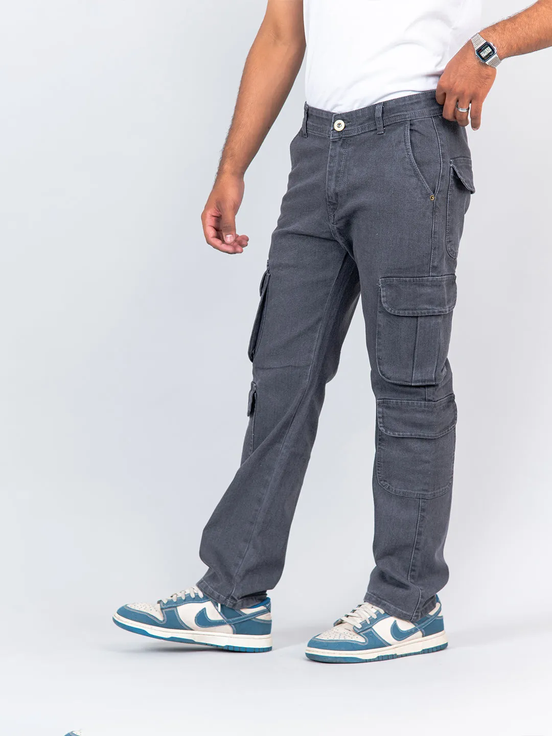 Grey Cargo Jeans