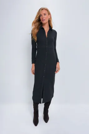 Heathered Black Twill Legend Sweater Maxi Dress