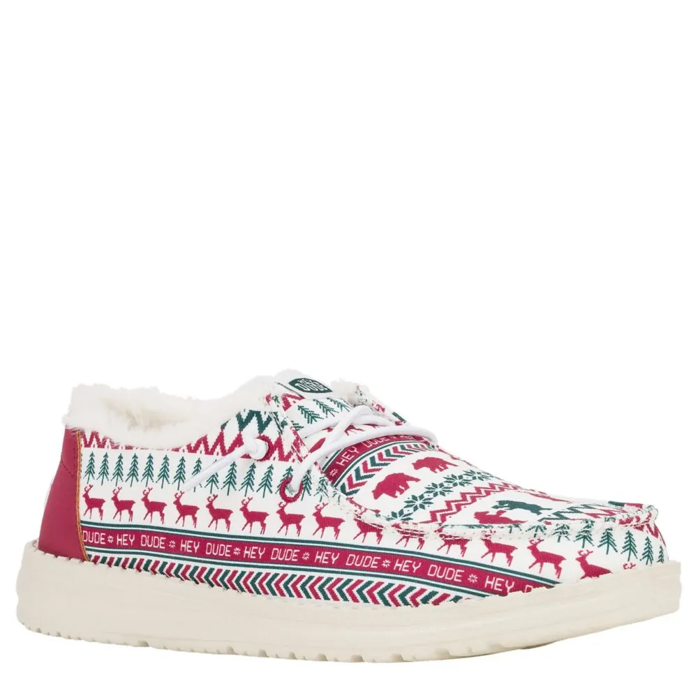 HEYDUDE  WOMENS WENDY HOLIDAY SLIP ON SNEAKER