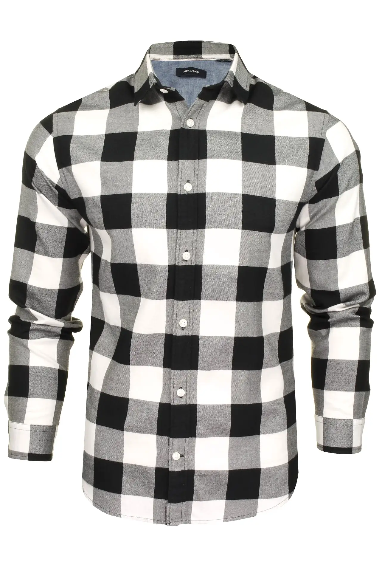 Jack & Jones Men's 'Gingham' Check Twill Shirt - Long Sleeved