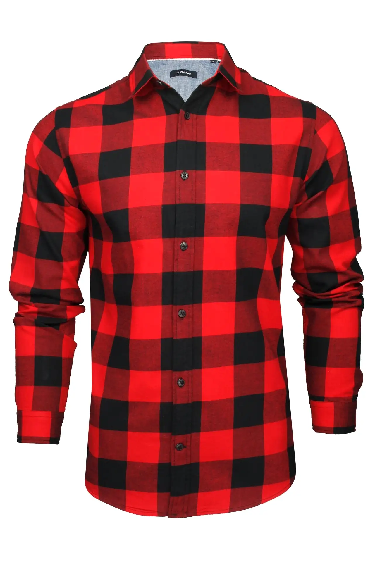 Jack & Jones Men's 'Gingham' Check Twill Shirt - Long Sleeved