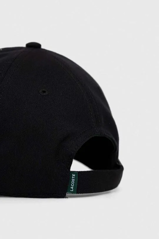 Lacoste cotton baseball cap black color