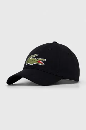 Lacoste cotton baseball cap black color