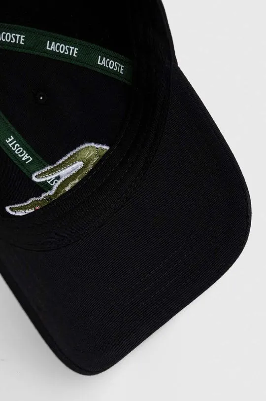 Lacoste cotton baseball cap black color