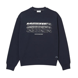 Lacoste Loose Fit Branded Sweatshirt (Blue)