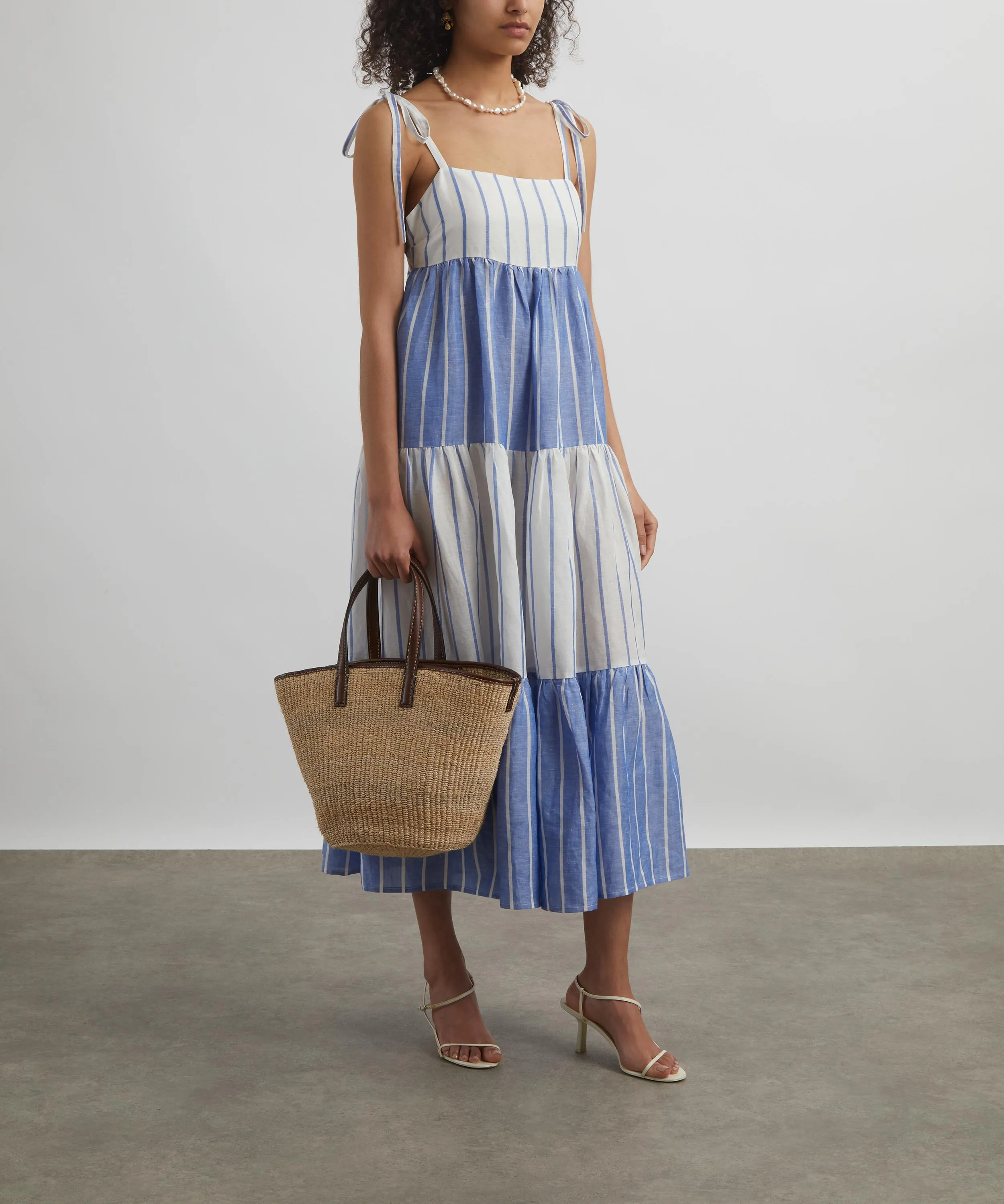 Laura Maxi Dress in Pinstripe