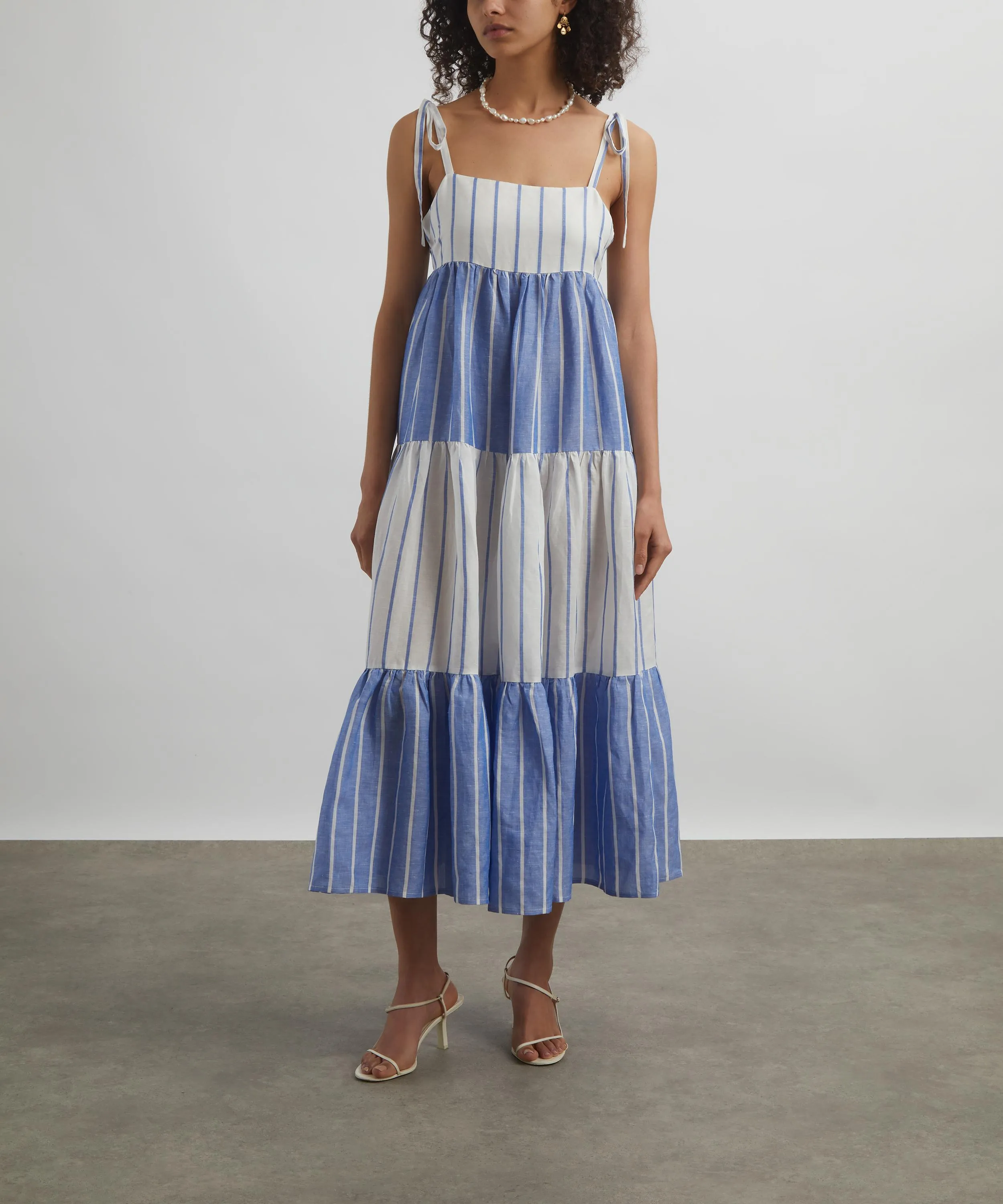 Laura Maxi Dress in Pinstripe