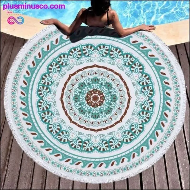 Leopard Beach Round Towel Tassels 3D Printed Sun Beach