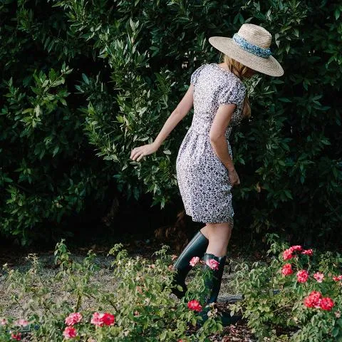 --Liberty Blue Bandana Ribbon Straw Hat-