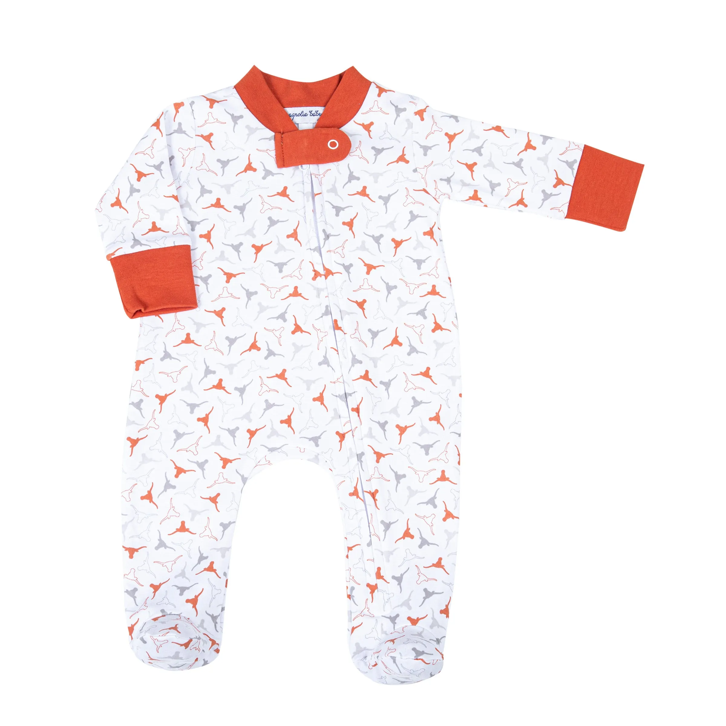 Lil' Longhorn Printed Zipper Footie