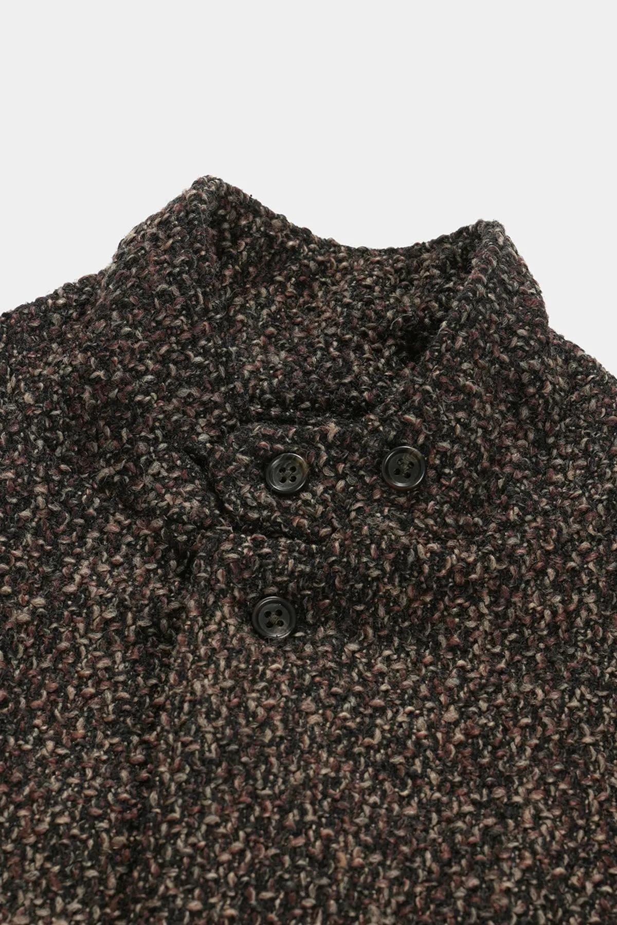Loiter Jacket - Dark Brown Polyester Wool Tweed Boucle