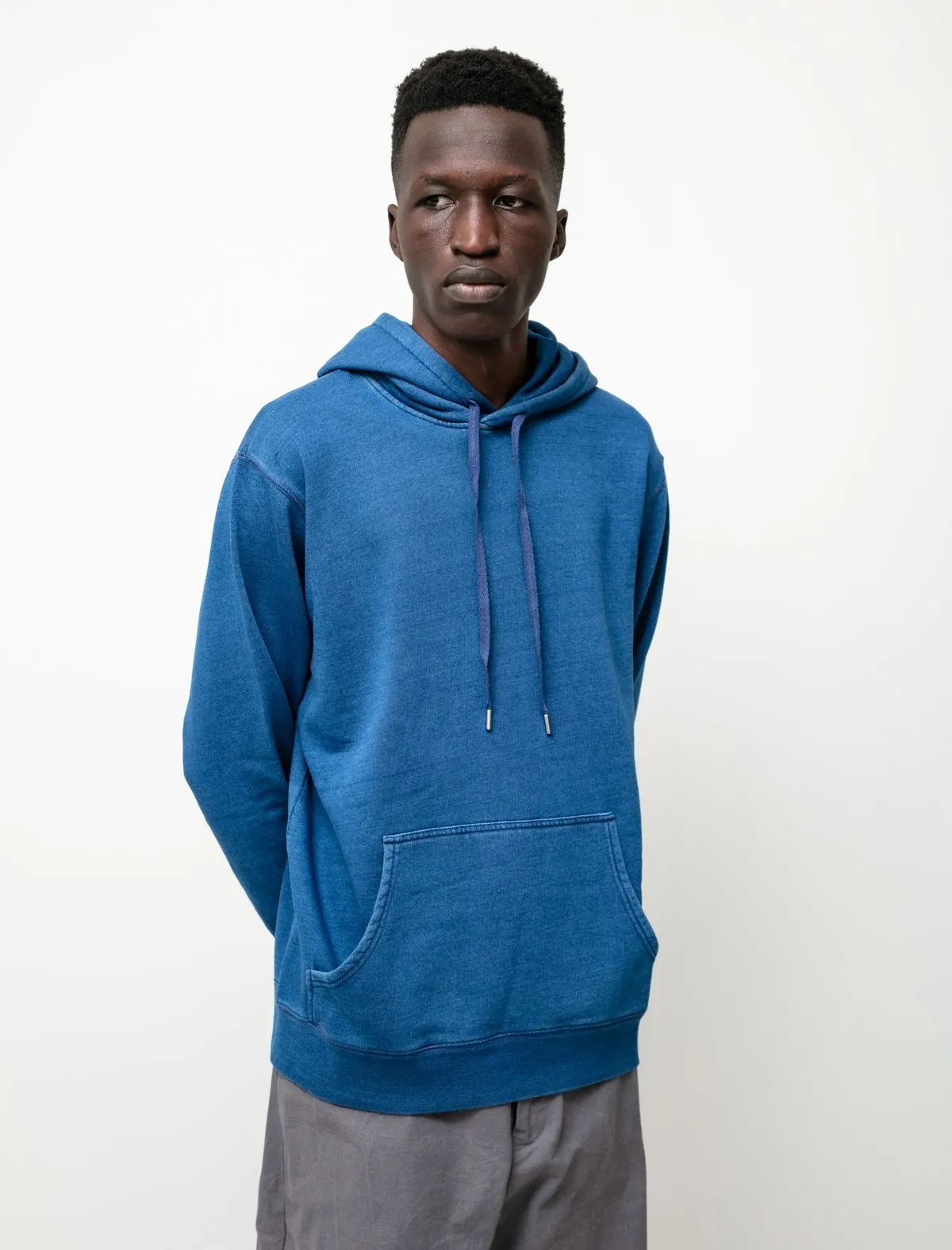 Loopback Overhead Hoody - Real Indigo