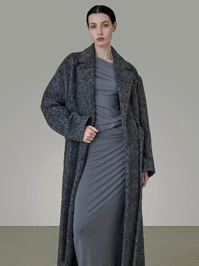 Loose Belted Suit Collar Long Coat