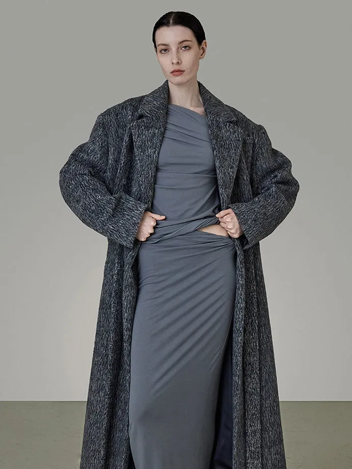 Loose Belted Suit Collar Long Coat