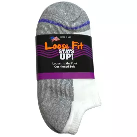 Loose Fit Stays Up Cotton Casual No Show Socks