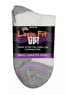 Loose Fit Stays Up Cotton Casual Quarter Socks