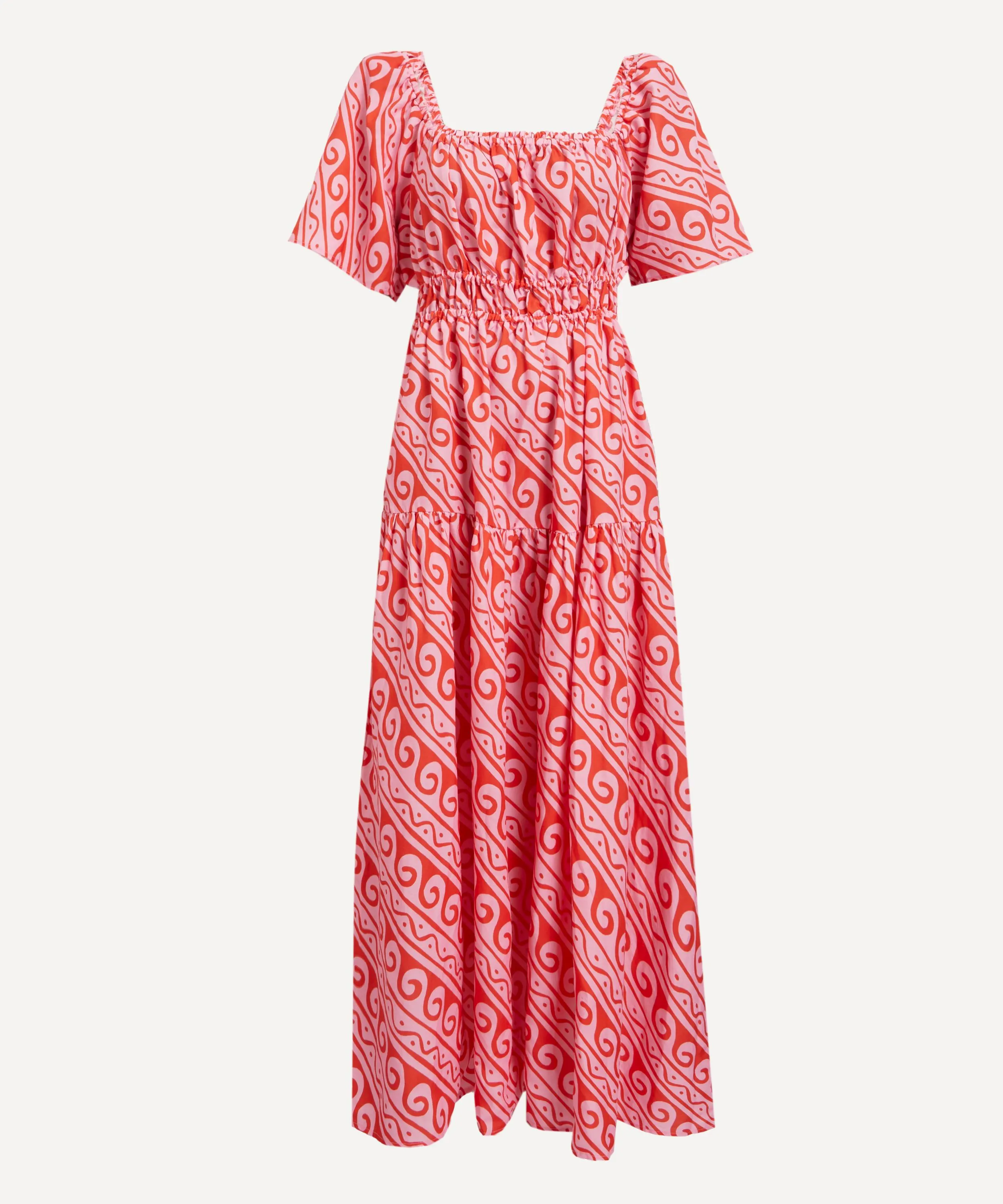 Louisa Pink Wave Maxi-Dress