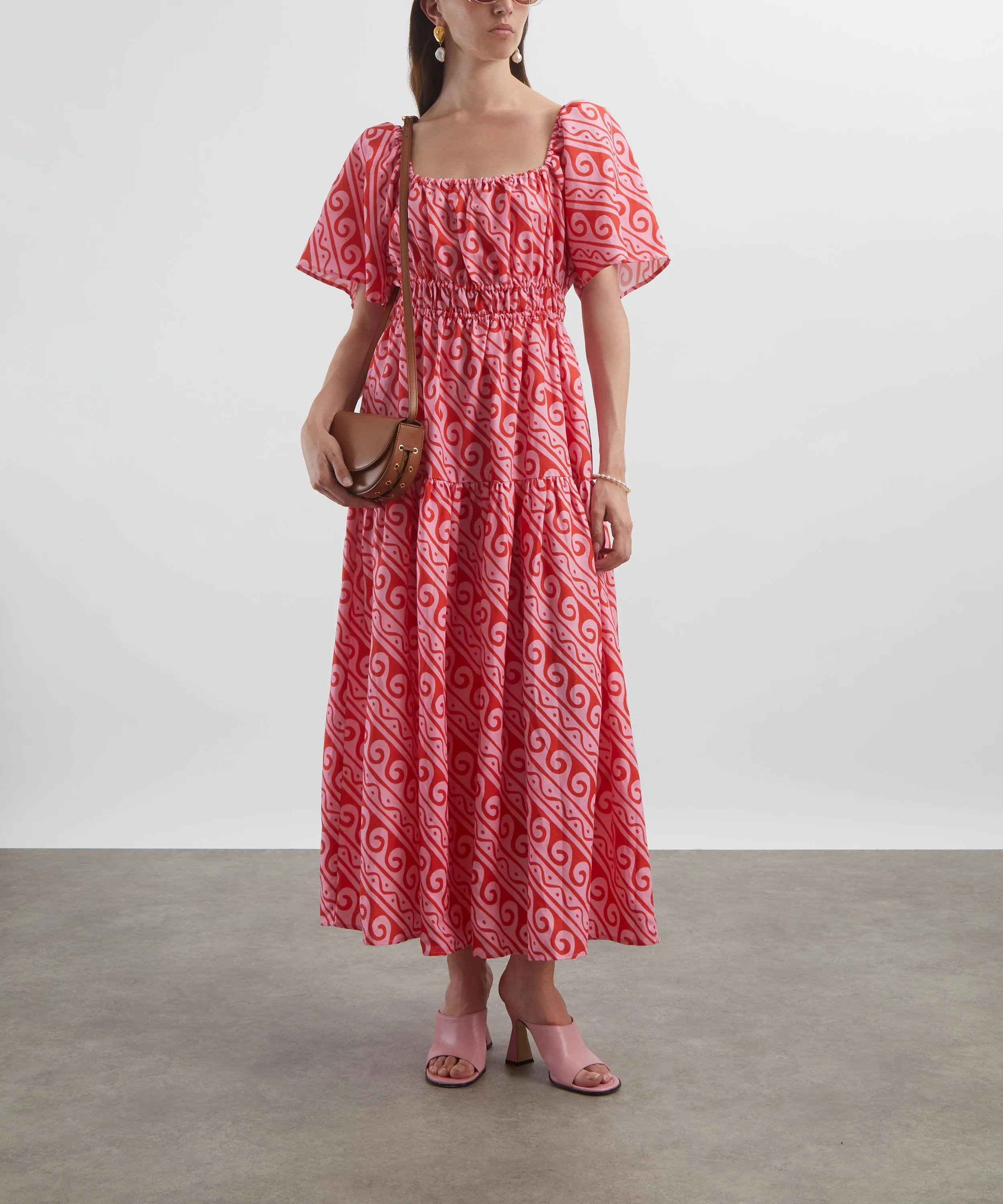 Louisa Pink Wave Maxi-Dress