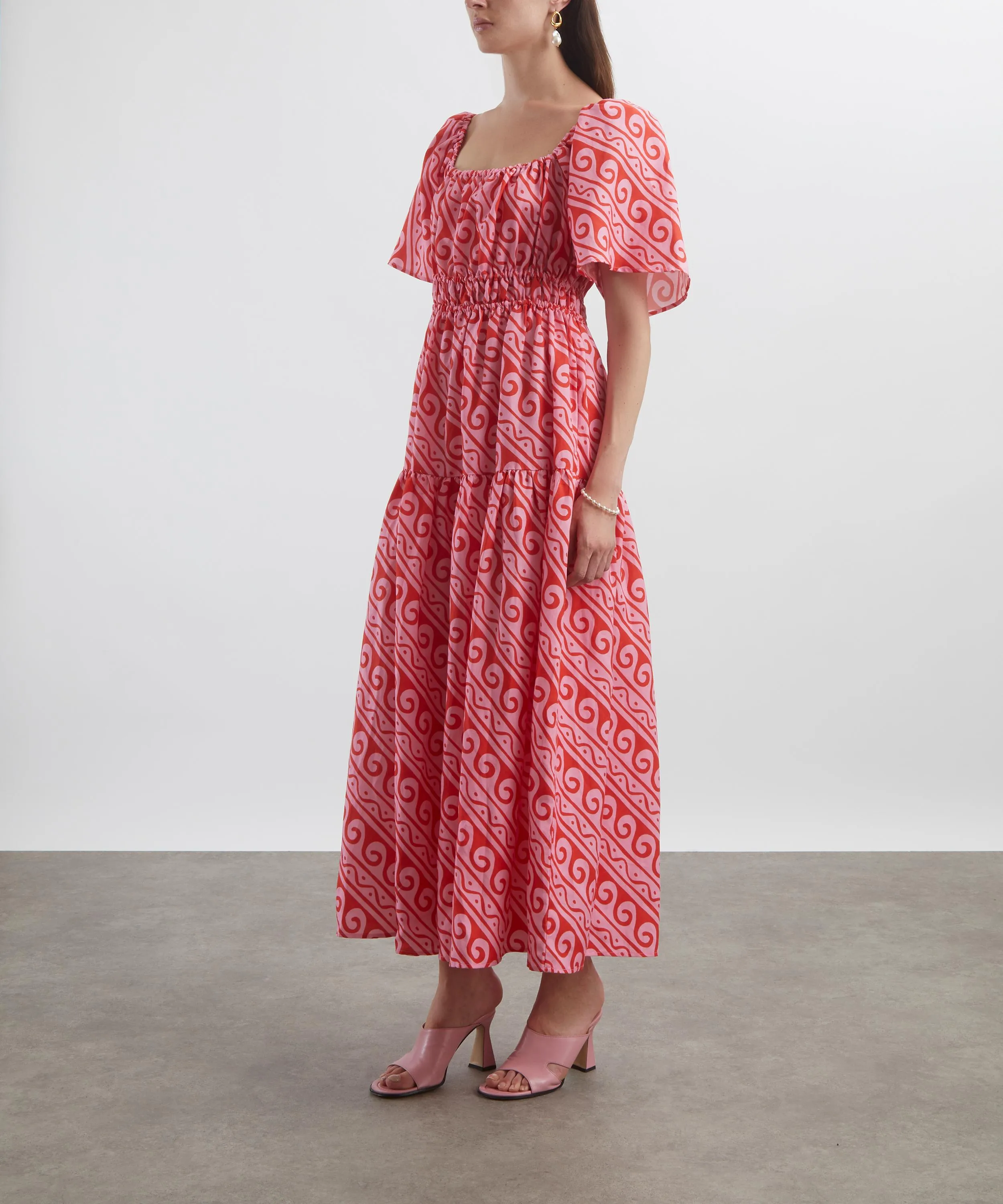 Louisa Pink Wave Maxi-Dress