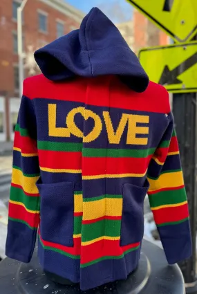 LOVE SWEATER CARDIGAN HOODY WITH ZIPPER ROKU STUDIO BRAND